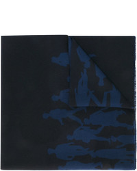 Мужской черный шарф с принтом от Salvatore Ferragamo