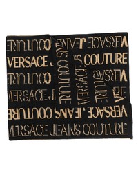 Мужской черный шарф с принтом от VERSACE JEANS COUTURE