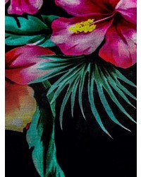Мужской черный шарф с цветочным принтом от Moschino