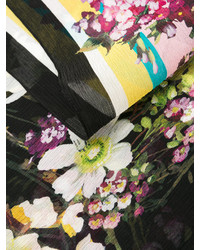 Женский черный шарф с цветочным принтом от Dolce & Gabbana