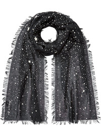 Черный шарф со звездами