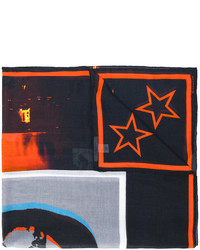 Мужской черный шарф со звездами от Givenchy