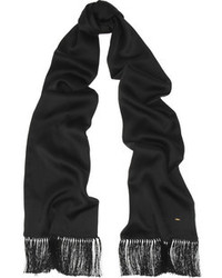 Женский черный шарф от Saint Laurent