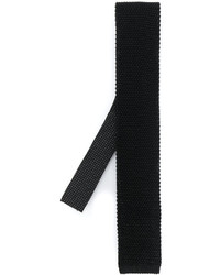 Мужской черный шелковый вязаный галстук от Etro