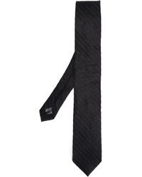 Мужской черный шелковый вязаный галстук от Tonello