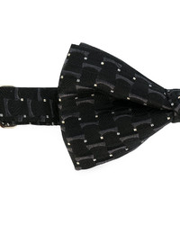 Мужской черный шелковый галстук-бабочка с принтом от Etro