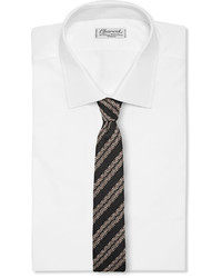 Мужской черный шелковый галстук в вертикальную полоску от Dries Van Noten