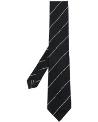 Мужской черный шелковый галстук в горизонтальную полоску от Tom Ford