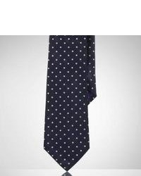 Черный шелковый галстук в горошек