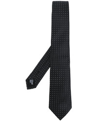 Мужской черный шелковый галстук в горошек от Armani Collezioni