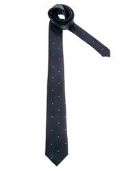 Мужской черный шелковый галстук в горошек от Asos