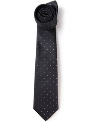 Мужской черный шелковый галстук в горошек от Burberry