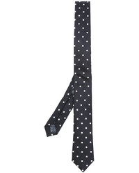 Мужской черный шелковый галстук в горошек от Dolce & Gabbana