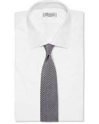 Мужской черный шелковый галстук в горошек от Drakes