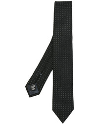 Мужской черный шелковый галстук в горошек от Ermenegildo Zegna