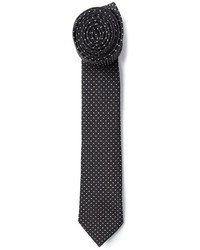 Мужской черный шелковый галстук в горошек от Jil Sander