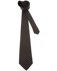 Мужской черный шелковый галстук в горошек от Saint Laurent