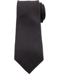 Черный шелковый галстук в клетку