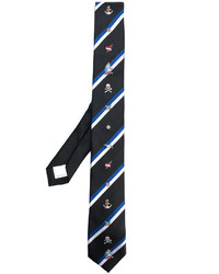 Мужской черный шелковый галстук с вышивкой от Valentino Garavani