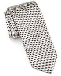 Черный шелковый галстук с геометрическим рисунком