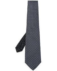 Мужской черный шелковый галстук с геометрическим рисунком от Etro