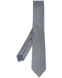 Мужской черный шелковый галстук с принтом от Bulgari
