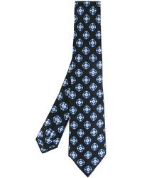 Мужской черный шелковый галстук с принтом от Kiton
