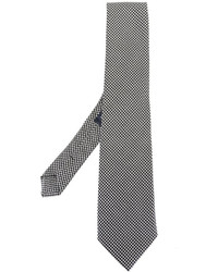 Мужской черный шелковый галстук с узором "гусиные лапки" от Etro