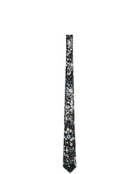 Мужской черный шелковый галстук с цветочным принтом от Givenchy
