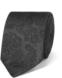 Мужской черный шелковый галстук с цветочным принтом от Dolce & Gabbana