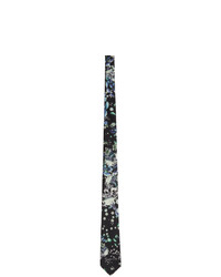 Мужской черный шелковый галстук с цветочным принтом от Givenchy