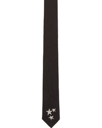 Мужской черный шелковый галстук со звездами от Saint Laurent