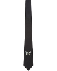 Мужской черный шелковый галстук от Alexander McQueen