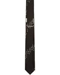 Мужской черный шелковый галстук от Saint Laurent