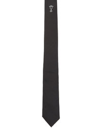 Мужской черный шелковый галстук от Fendi