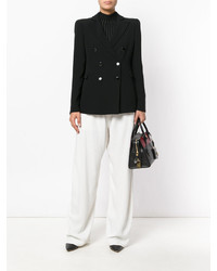 Женский черный шелковый двубортный пиджак от Giorgio Armani
