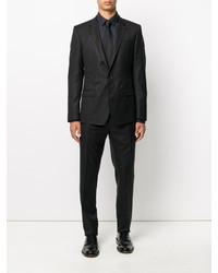 Мужской черный шелковый двубортный пиджак от Dolce & Gabbana
