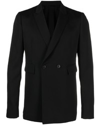 Мужской черный шелковый двубортный пиджак от SAPIO