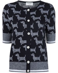 Черный шелковый кардиган с принтом