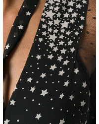 Черный шелковый комбинезон со звездами от RED Valentino