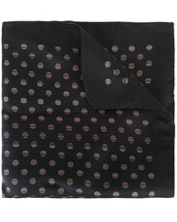 Черный шелковый нагрудный платок в горошек от Paul Smith
