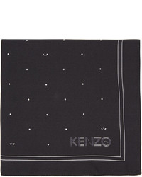 Черный шелковый нагрудный платок с принтом от Kenzo