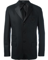 Мужской черный шелковый пиджак в клетку от Alexander McQueen