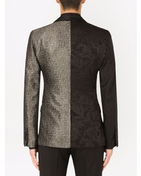 Мужской черный шелковый пиджак в стиле пэчворк от Dolce & Gabbana