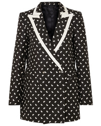 Женский черный шелковый пиджак с принтом от Blazé Milano