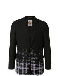 Мужской черный шелковый пиджак с принтом от Education From Youngmachines