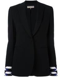 Женский черный шелковый пиджак с принтом от Emilio Pucci