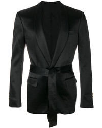 Мужской черный шелковый пиджак от Balmain