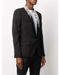 Мужской черный шелковый пиджак от Balmain