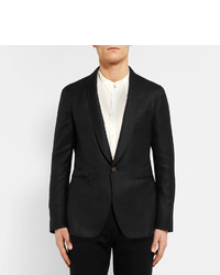Мужской черный шелковый пиджак от Caruso